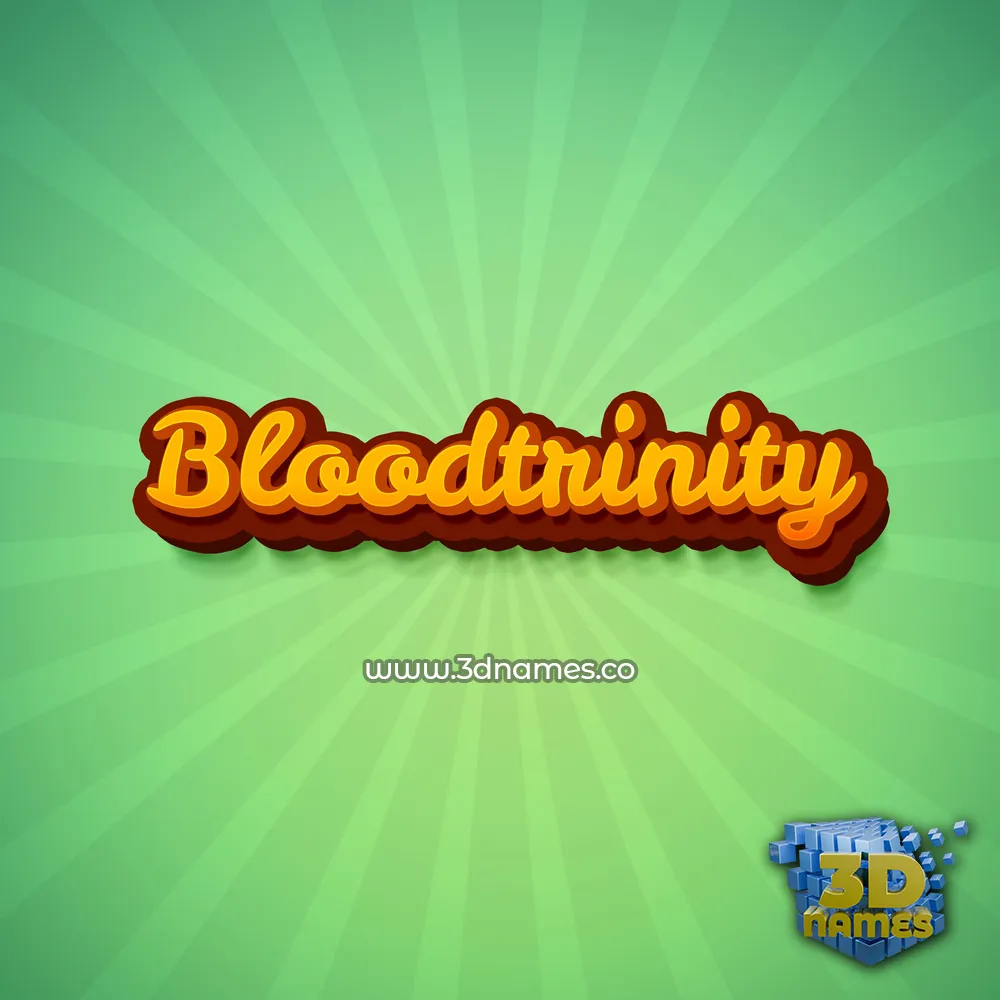 bloodtrinity in Green Rays style - 3D name wallpaper