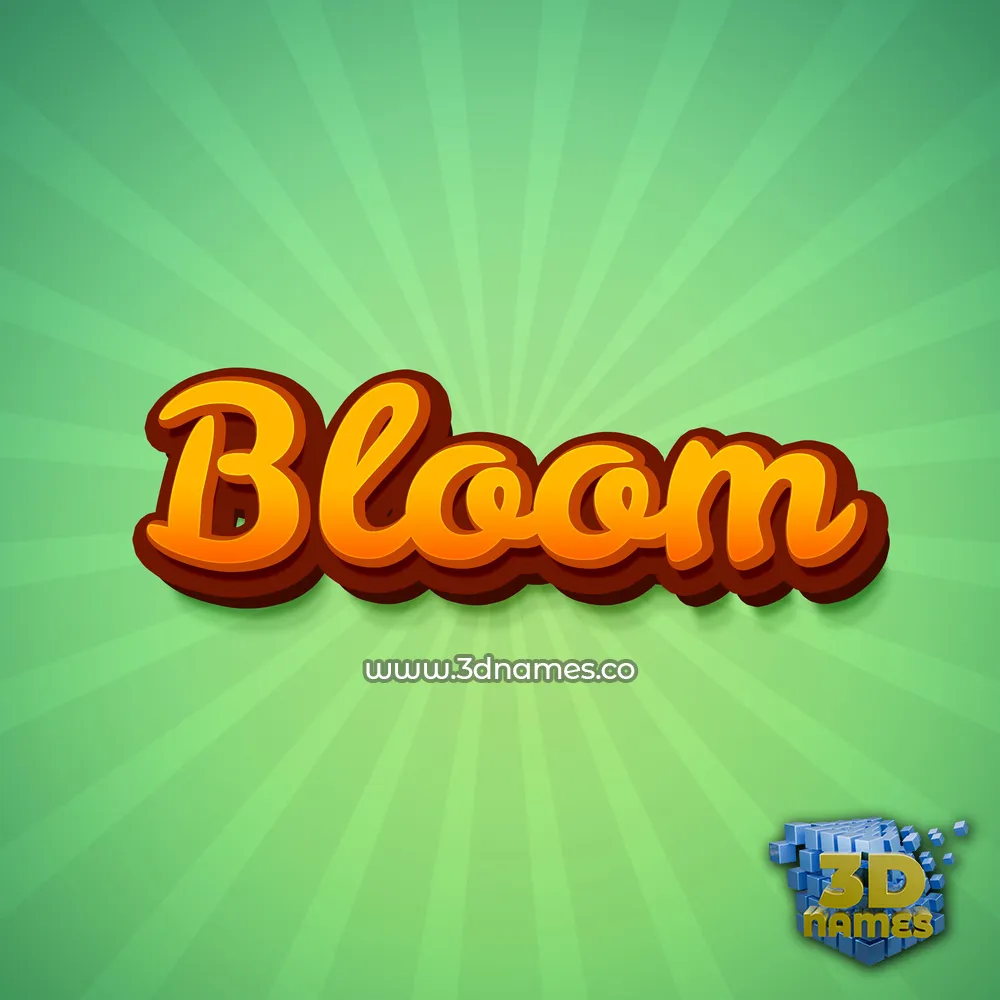 bloom in Green Rays style - 3D name wallpaper