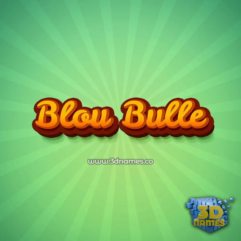 blou bulle in Green Rays style - 3D name wallpaper