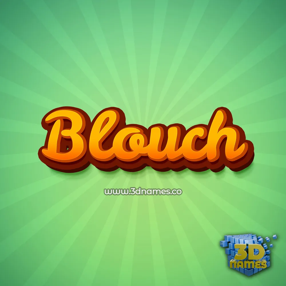 blouch in Green Rays style - 3D name wallpaper