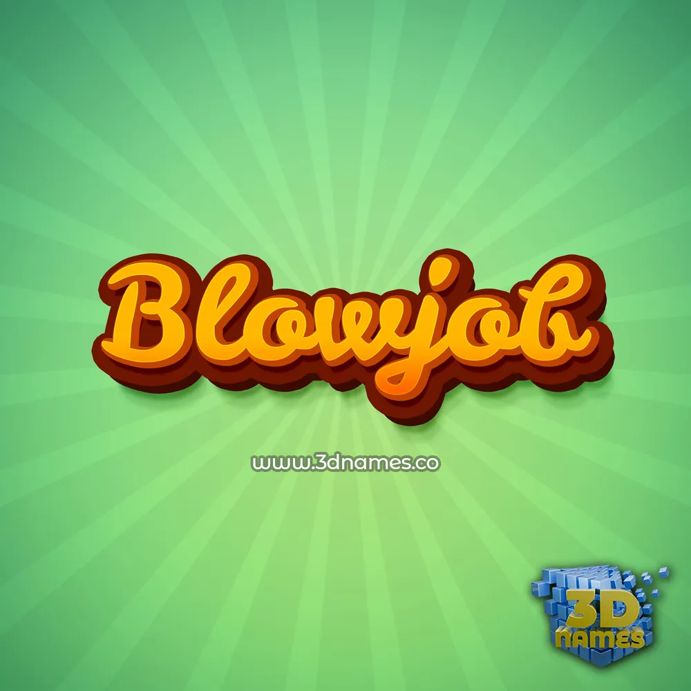 blowjob in Green Rays style - 3D name wallpaper