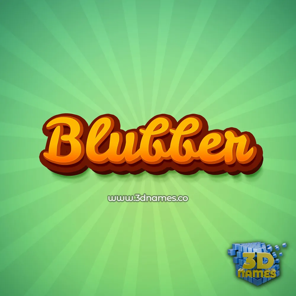 blubber in Green Rays style - 3D name wallpaper