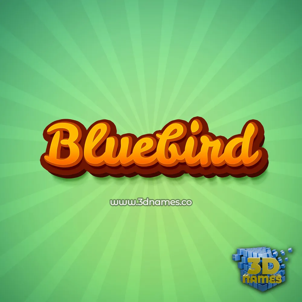 bluebird in Green Rays style - 3D name wallpaper