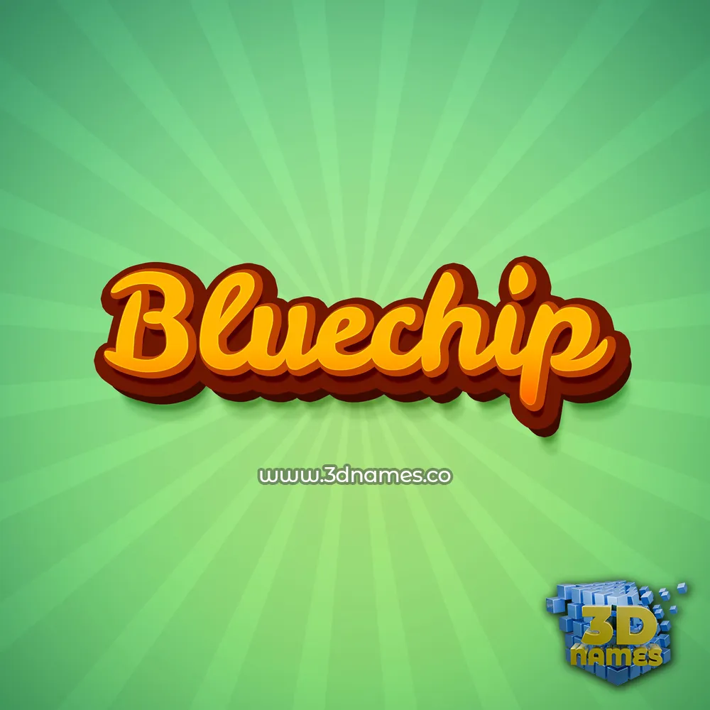 bluechip in Green Rays style - 3D name wallpaper