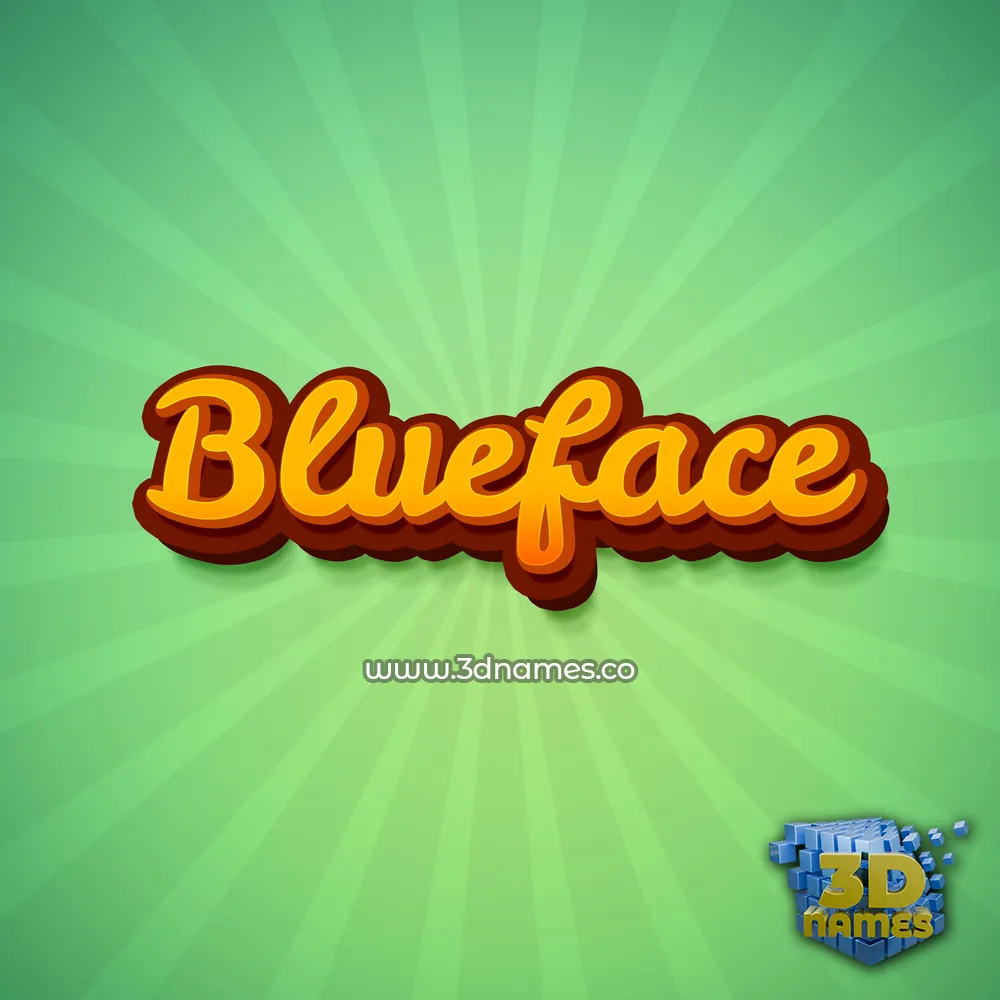 blueface in Green Rays style - 3D name wallpaper