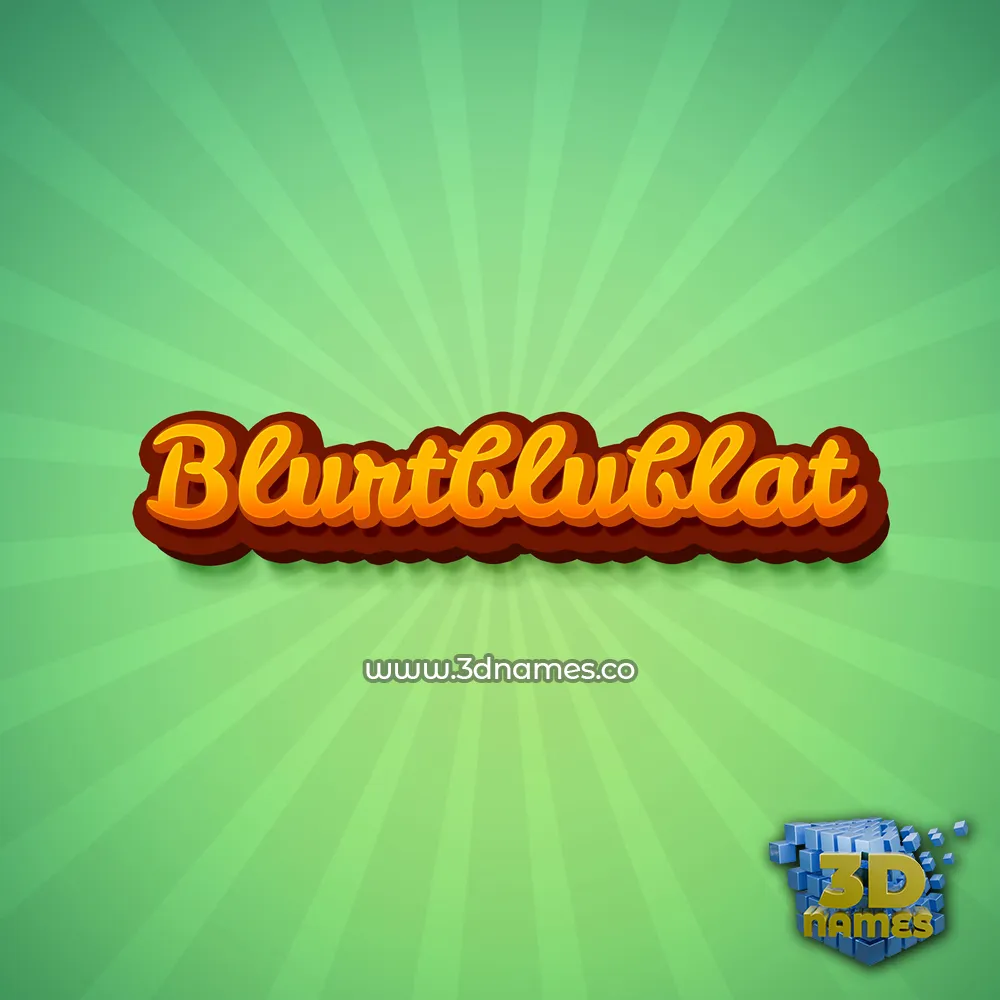 blurtblublat in Green Rays style - 3D name wallpaper