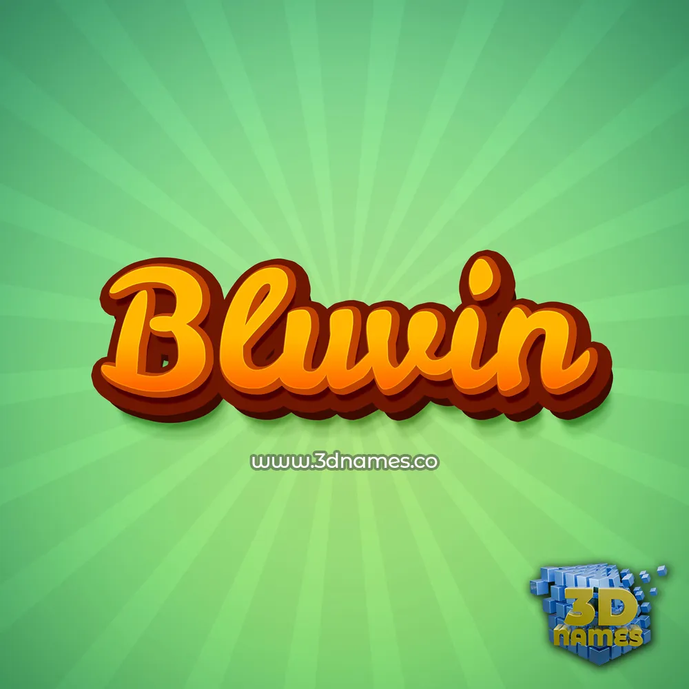bluvin in Green Rays style - 3D name wallpaper
