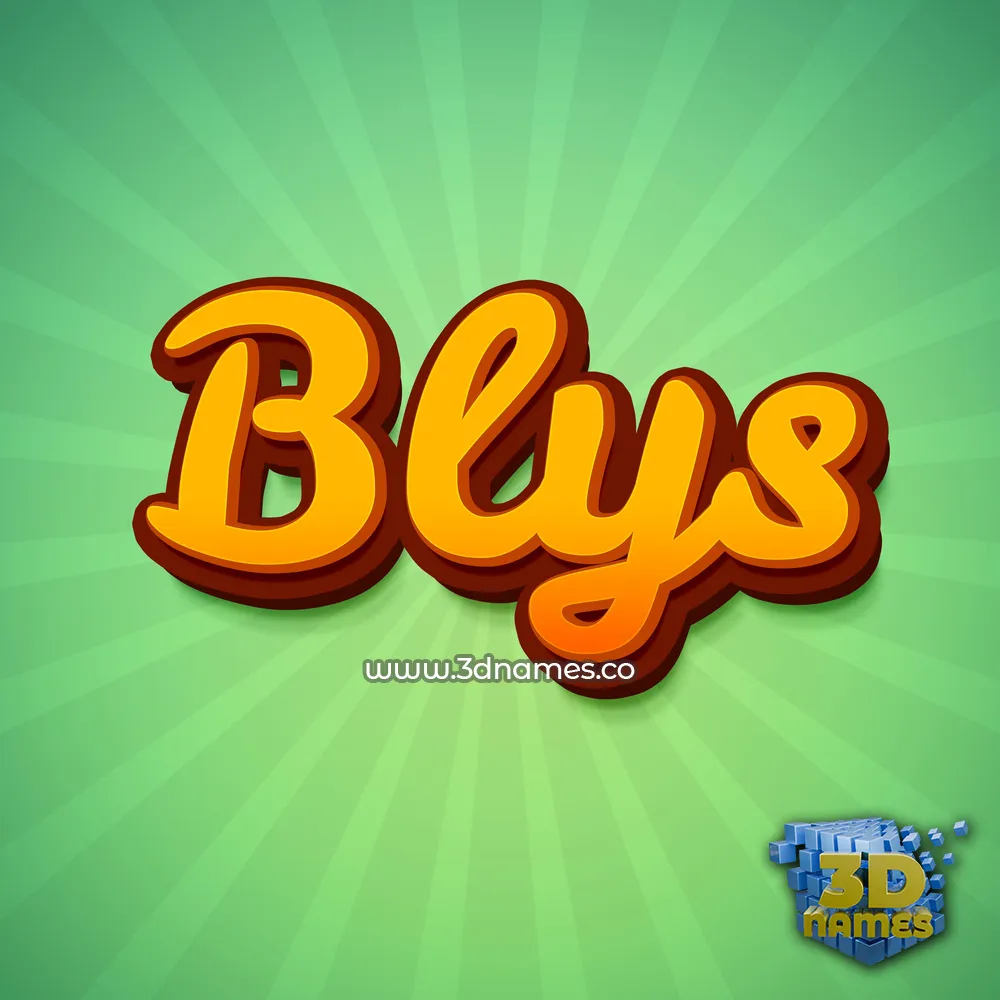 blys in Green Rays style - 3D name wallpaper