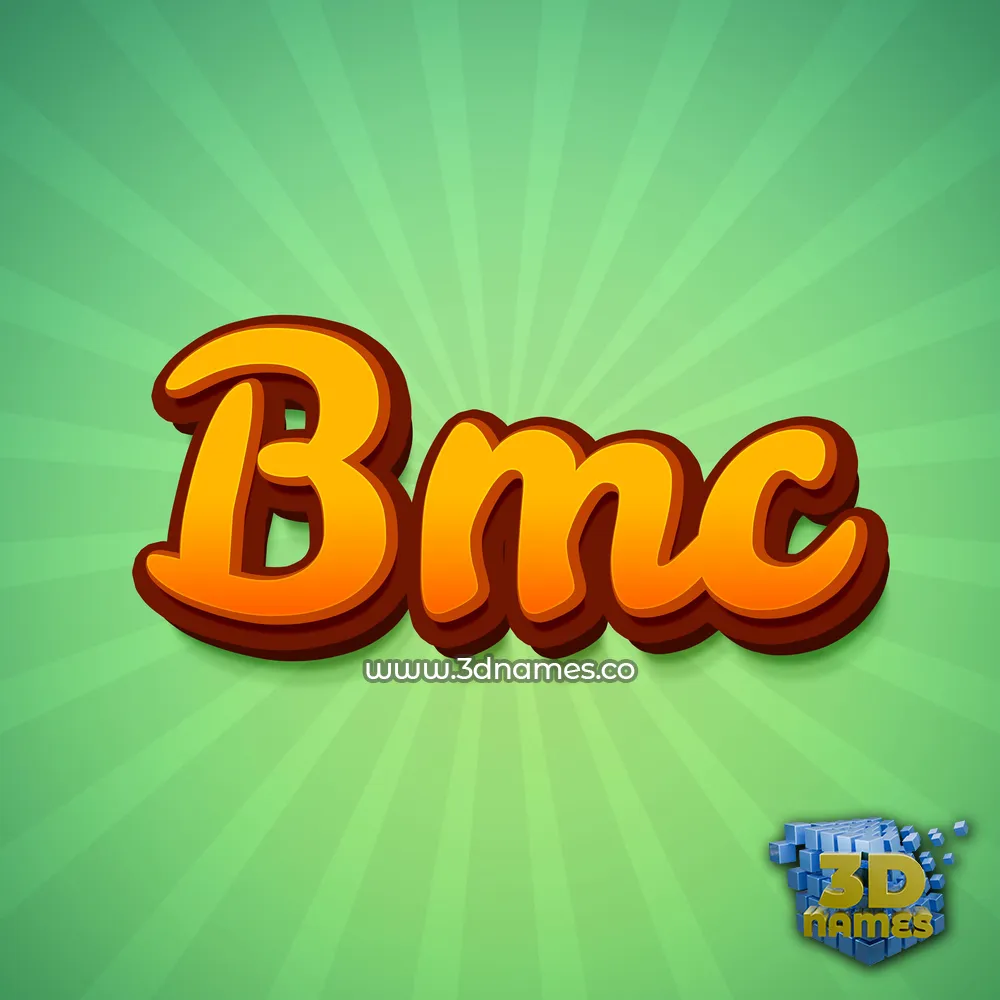 bmc in Green Rays style - 3D name wallpaper