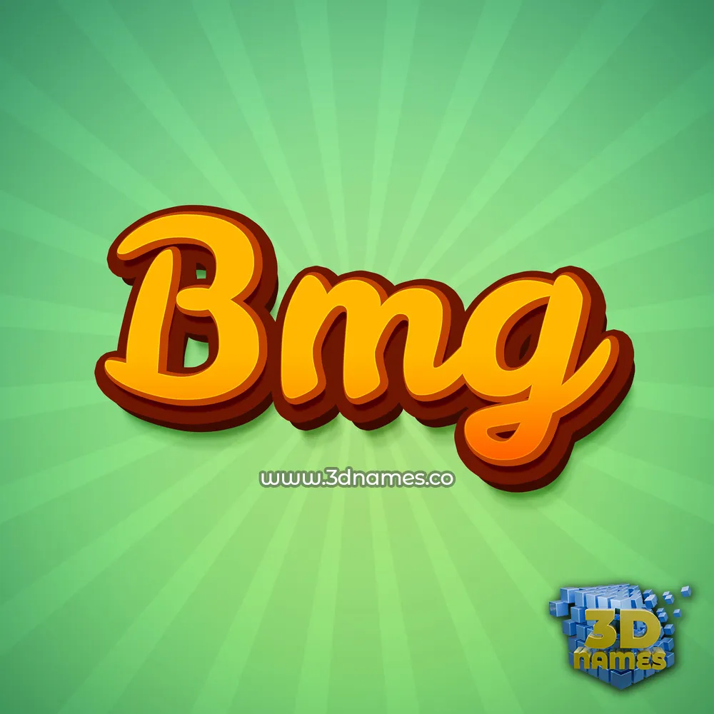 bmg in Green Rays style - 3D name wallpaper