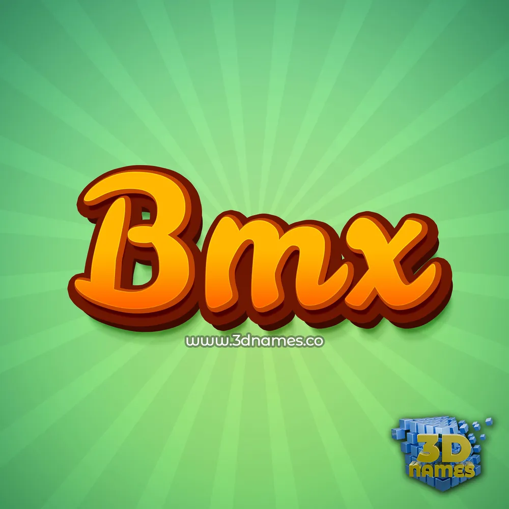 bmx in Green Rays style - 3D name wallpaper