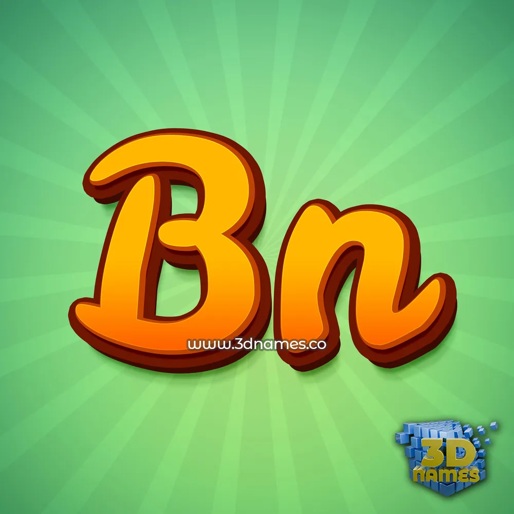 bn in Green Rays style - 3D name wallpaper
