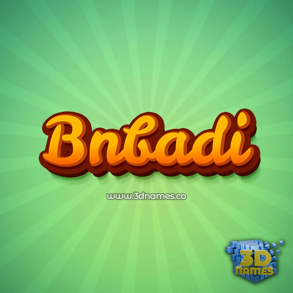 bnbadi in Green Rays style - 3D name wallpaper