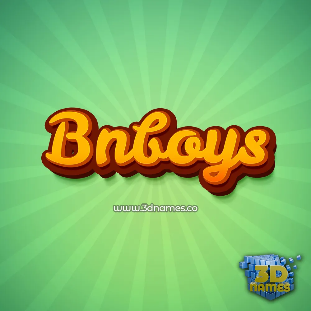 bnboys in Green Rays style - 3D name wallpaper