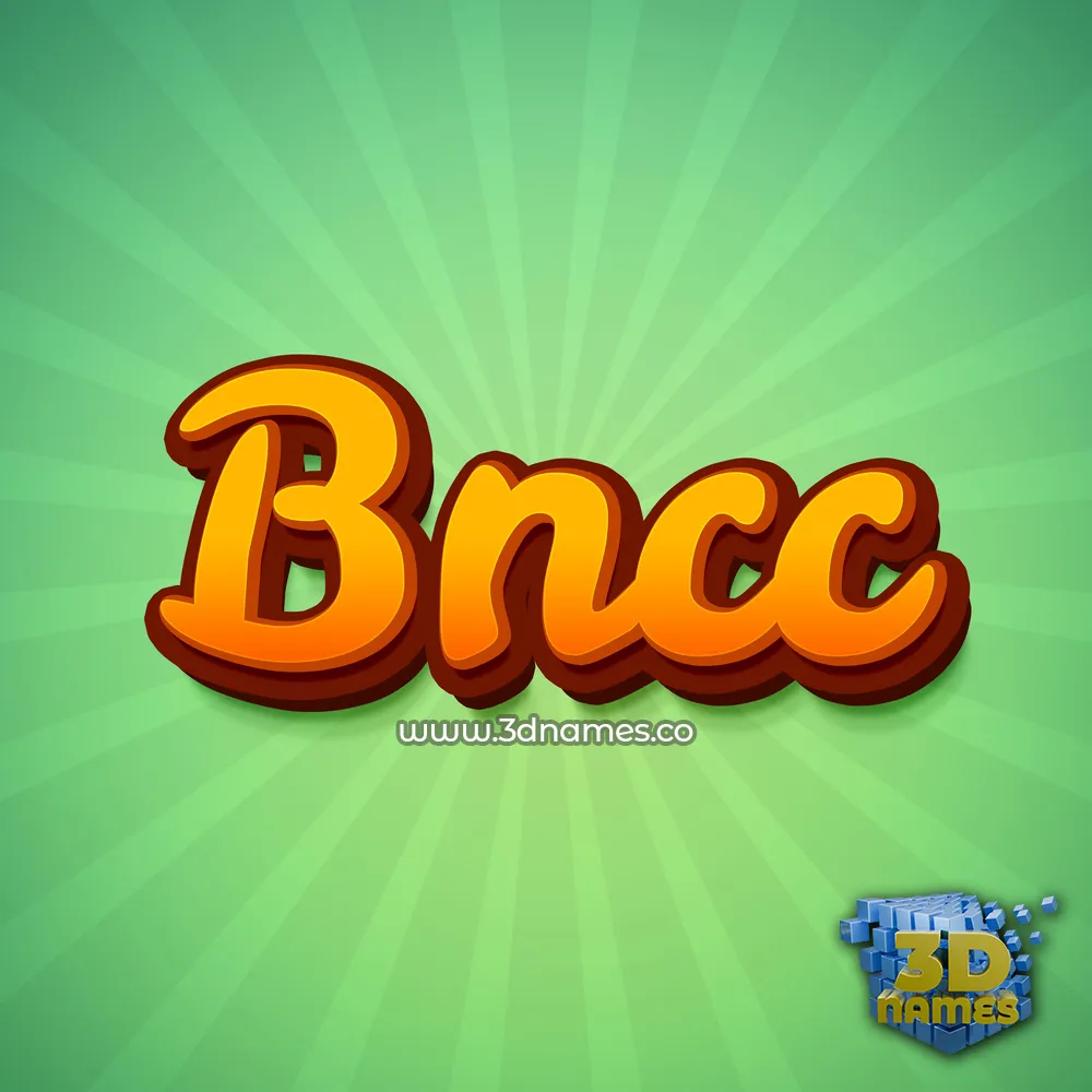 bncc in Green Rays style - 3D name wallpaper