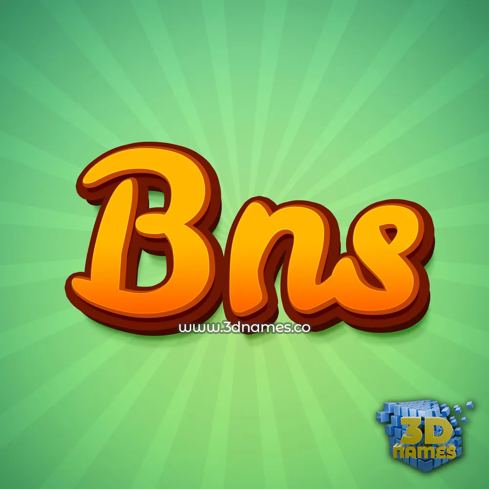 bns in Green Rays style - 3D name wallpaper