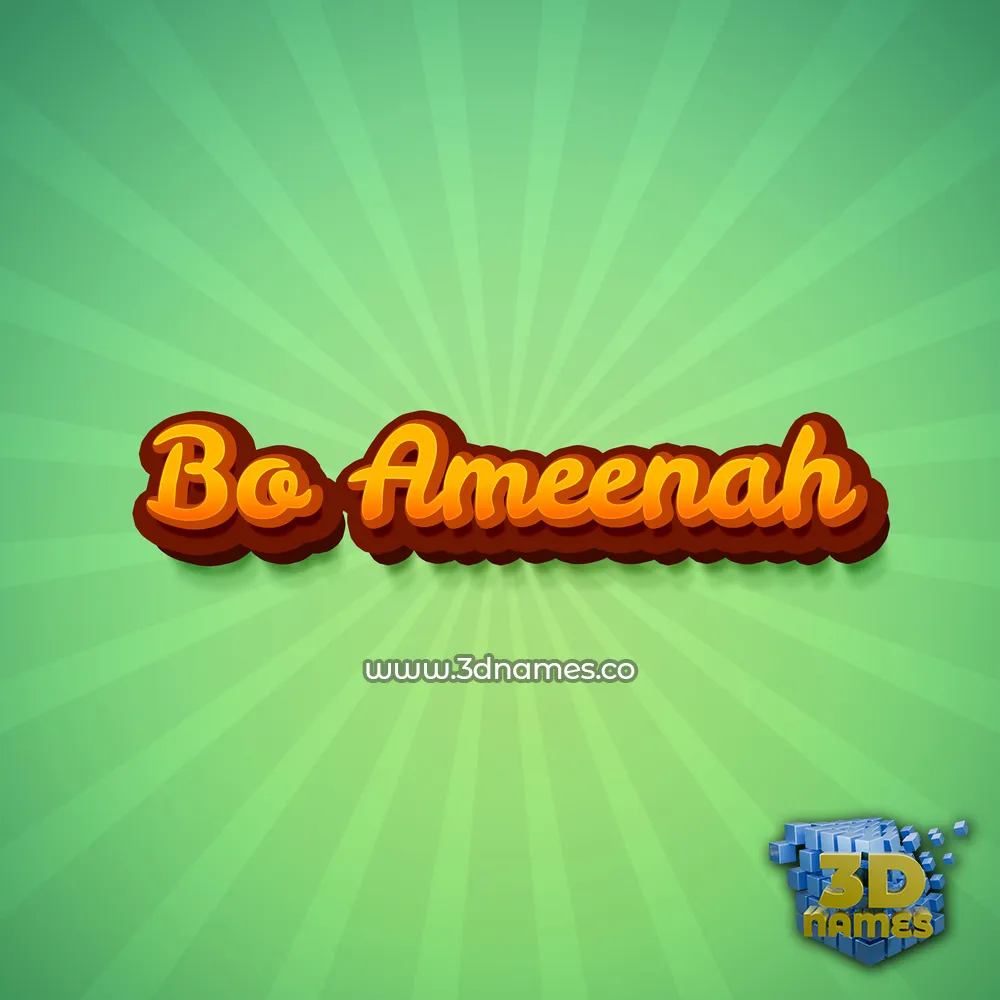 bo ameenah in Green Rays style - 3D name wallpaper