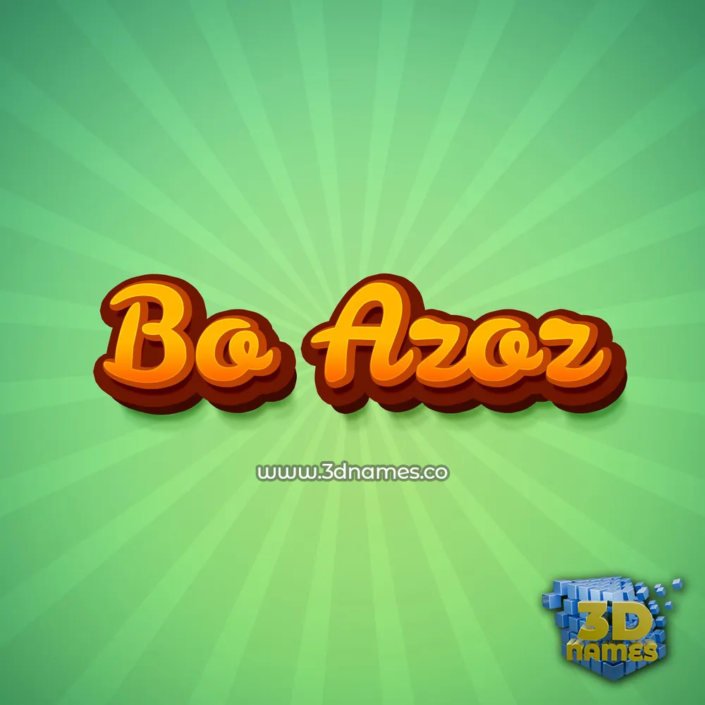 bo azoz in Green Rays style - 3D name wallpaper