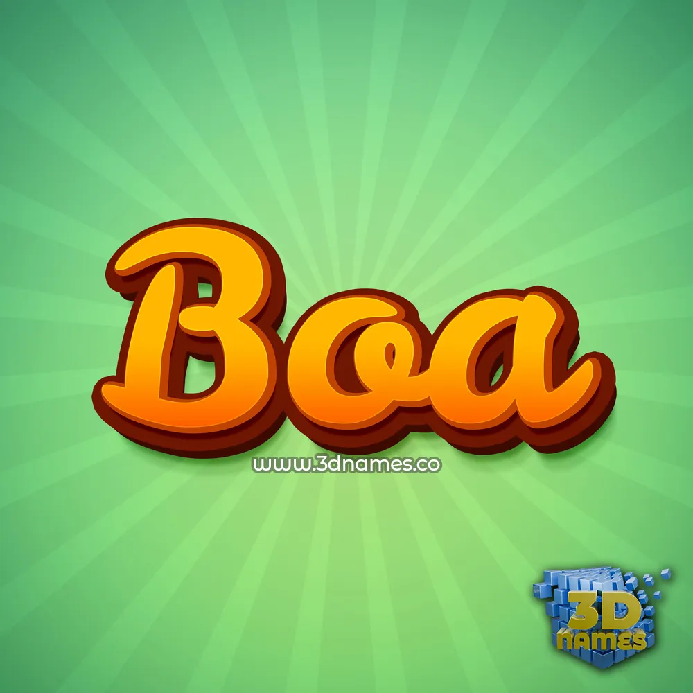 boa in Green Rays style - 3D name wallpaper