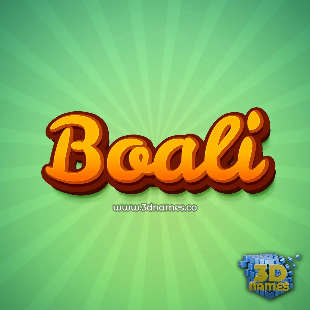 boali in Green Rays style - 3D name wallpaper