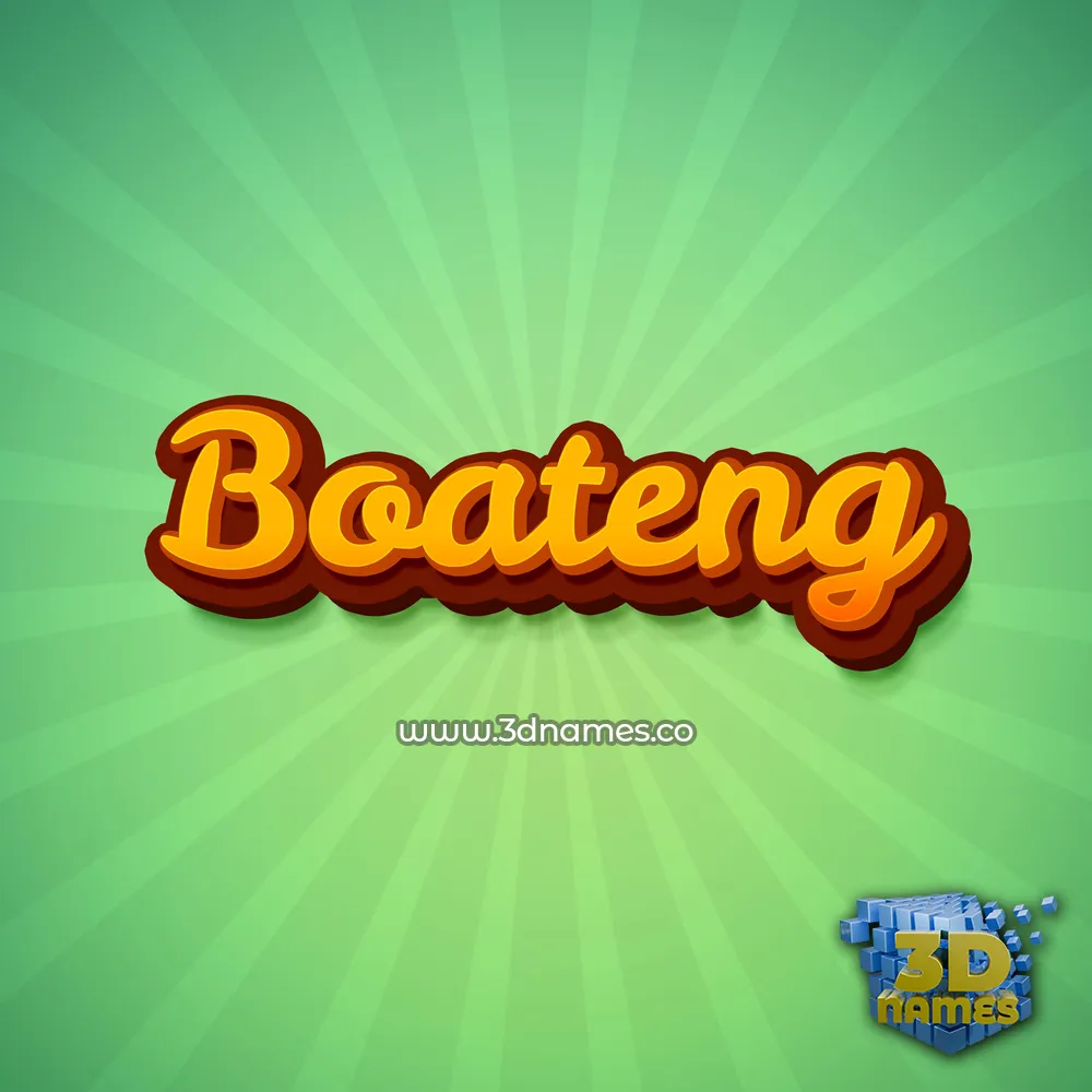 boateng in Green Rays style - 3D name wallpaper