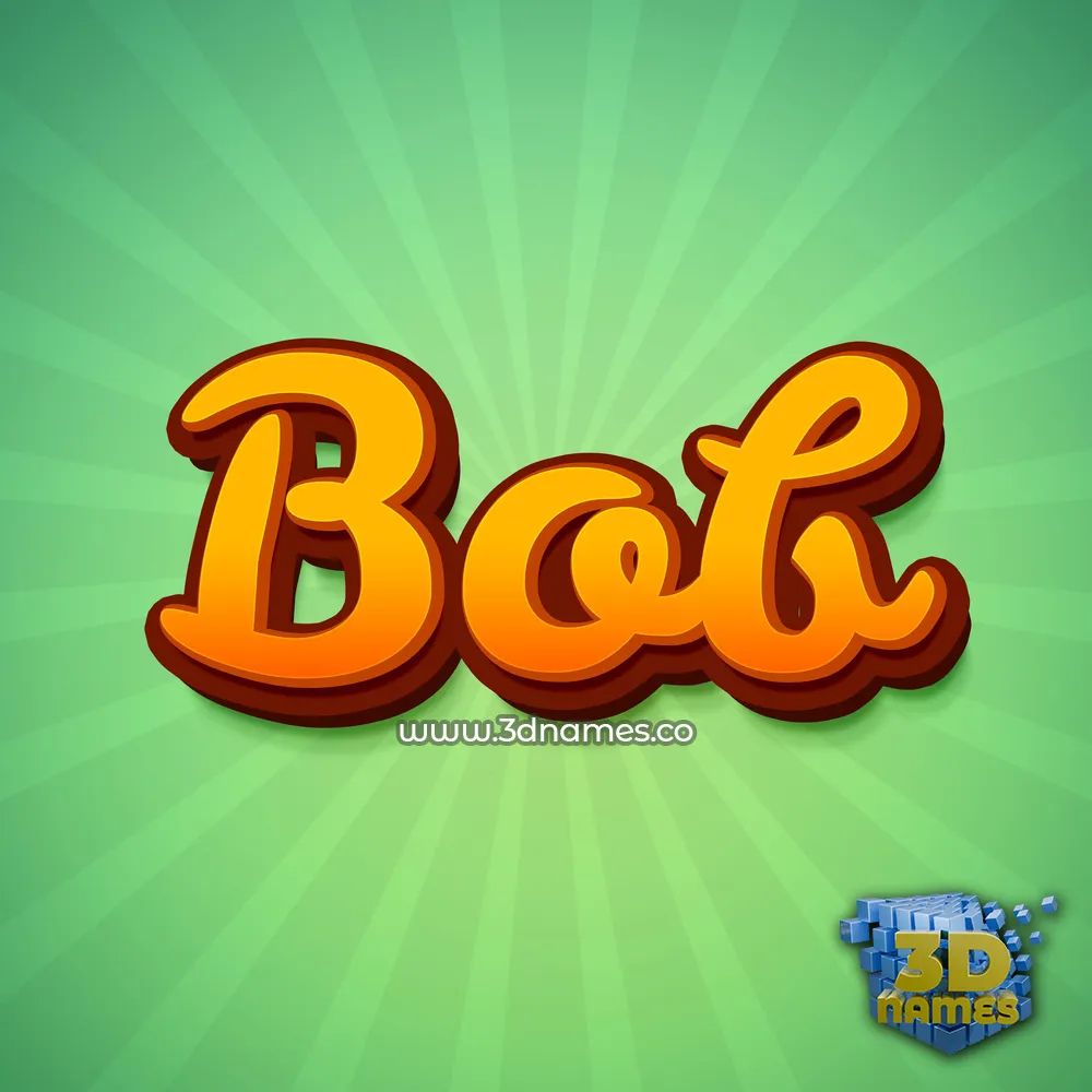 bob in Green Rays style - 3D name wallpaper