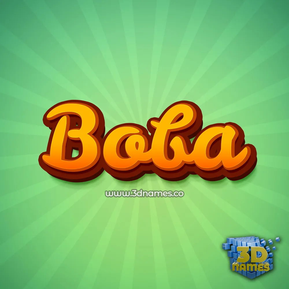 boba in Green Rays style - 3D name wallpaper