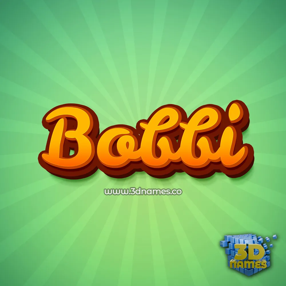 bobbi in Green Rays style - 3D name wallpaper