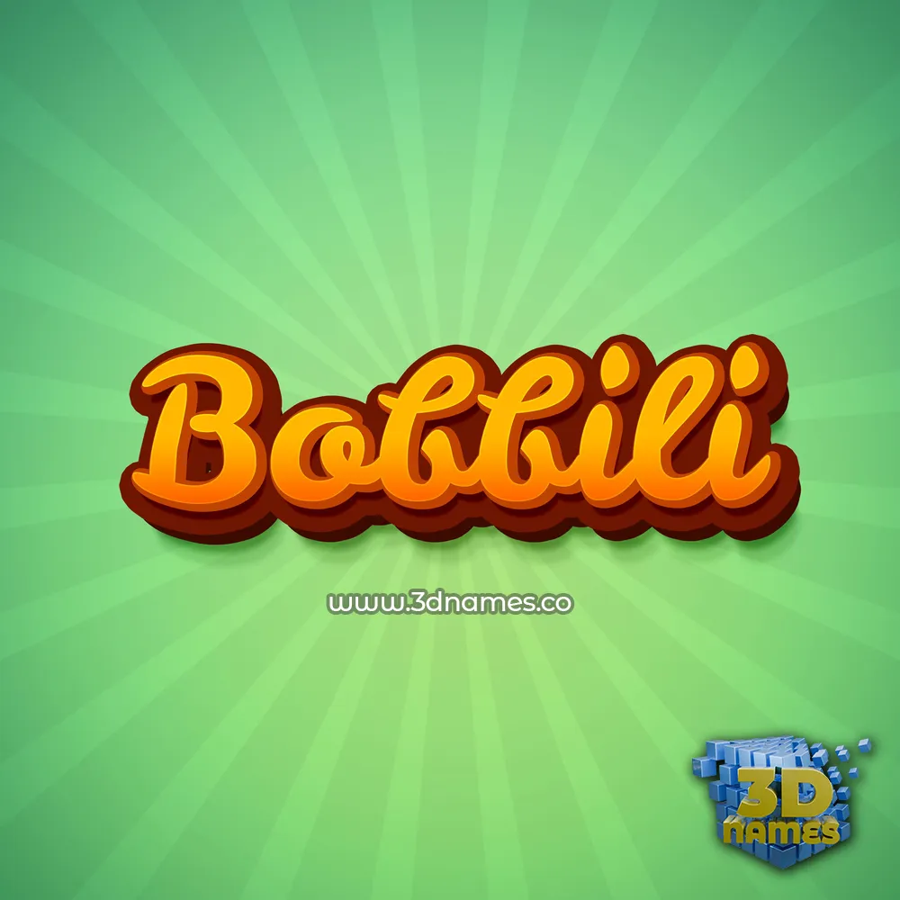 bobbili in Green Rays style - 3D name wallpaper