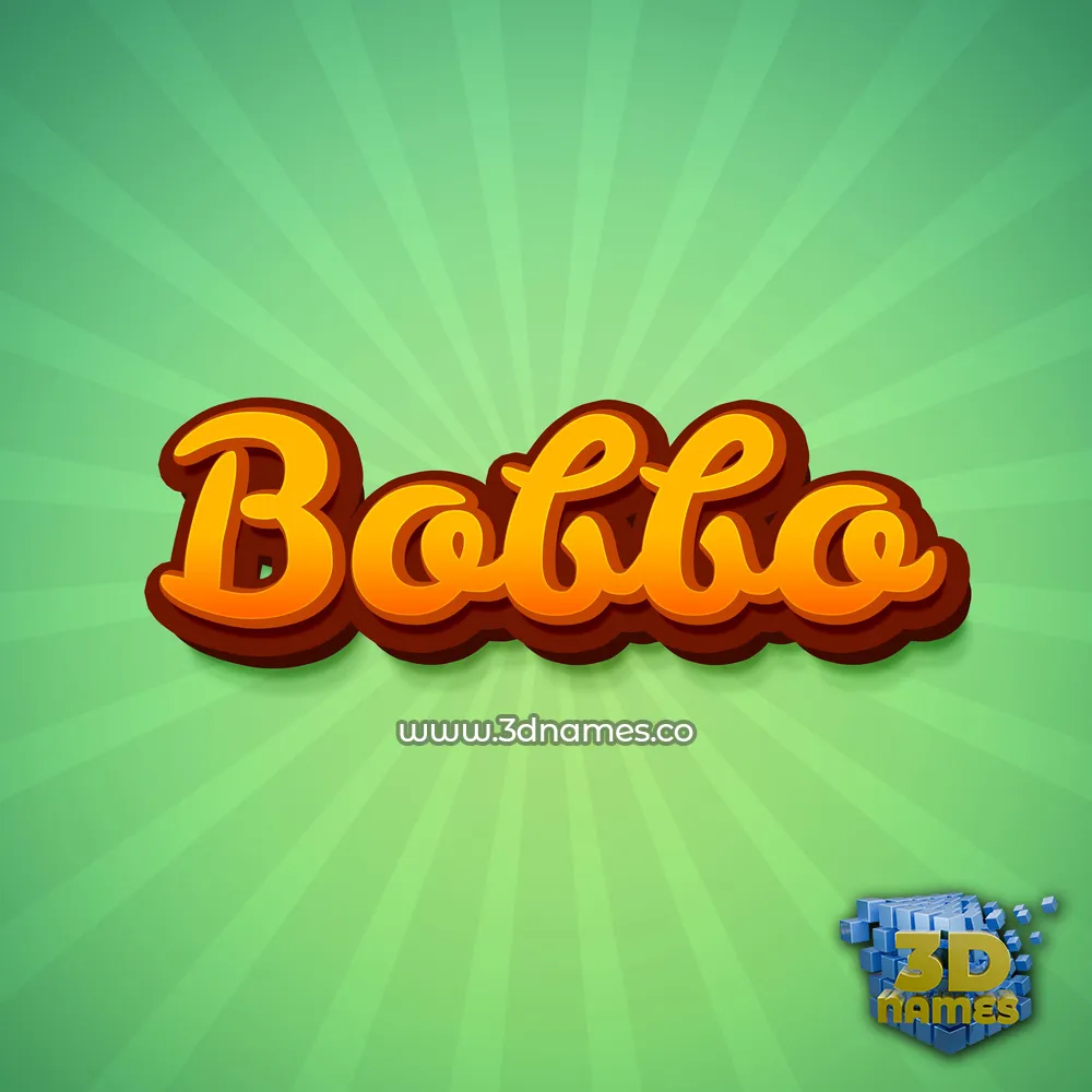 bobbo in Green Rays style - 3D name wallpaper