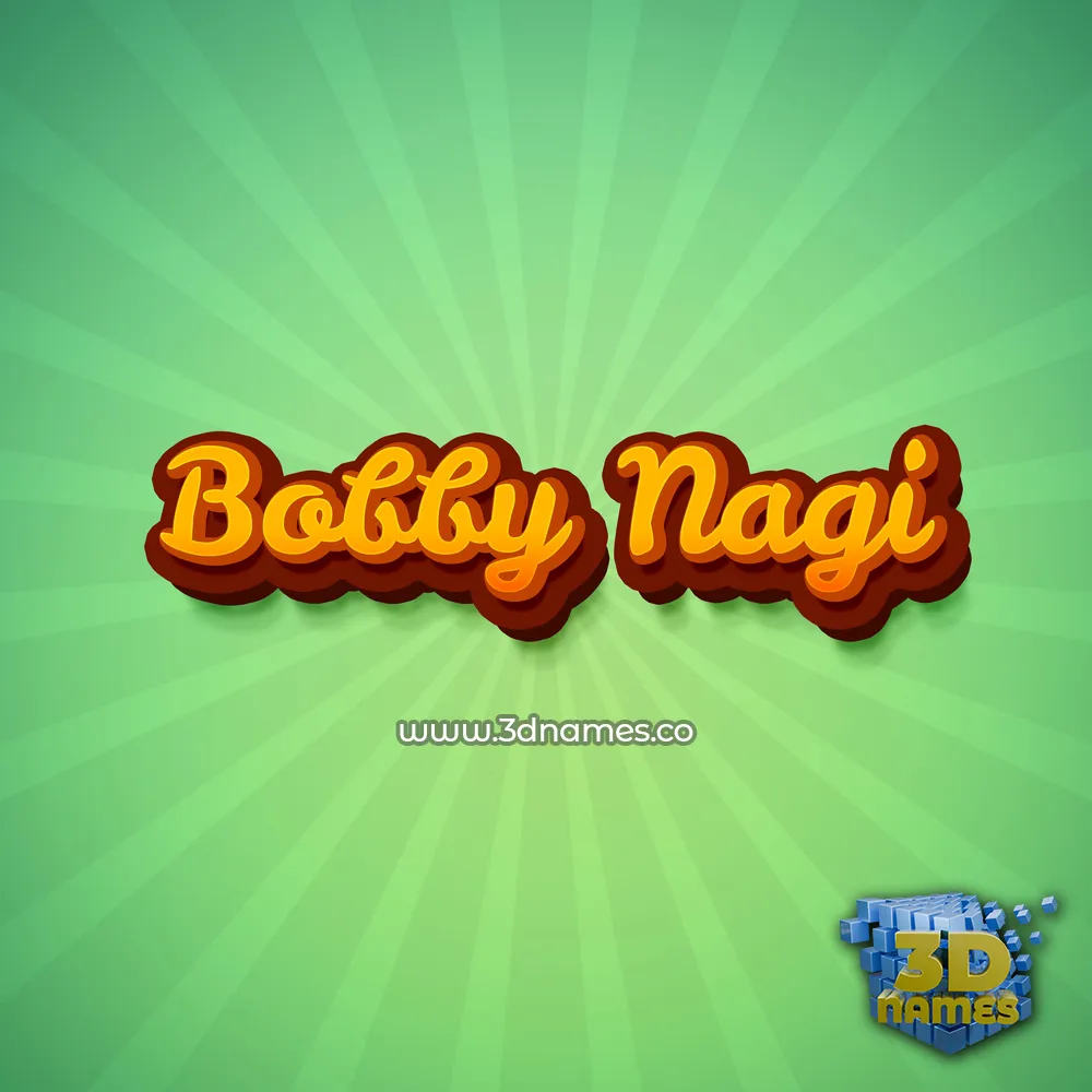bobby nagi in Green Rays style - 3D name wallpaper