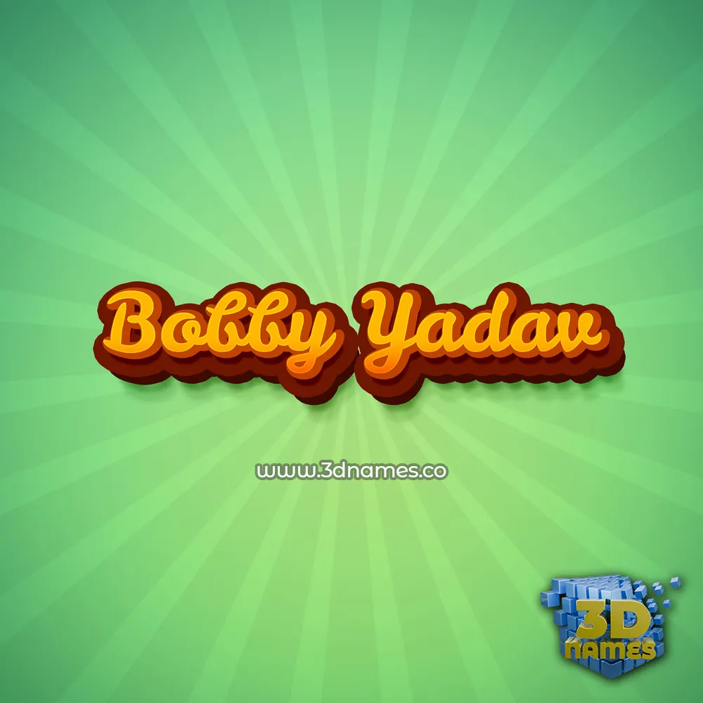 bobby yadav in Green Rays style - 3D name wallpaper