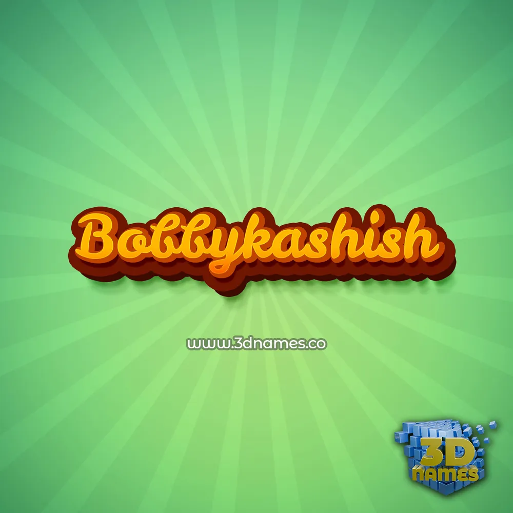 bobbykashish in Green Rays style - 3D name wallpaper