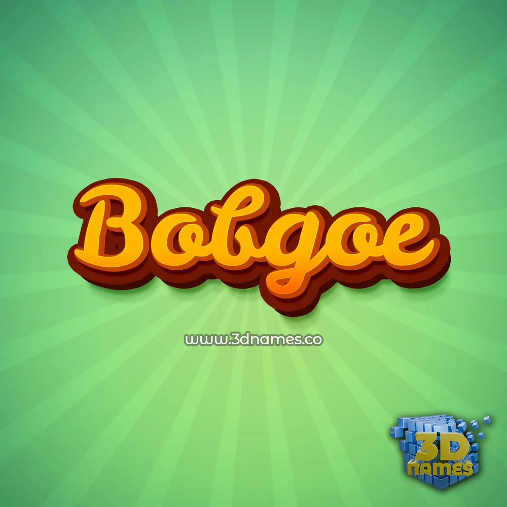 bobgoe in Green Rays style - 3D name wallpaper