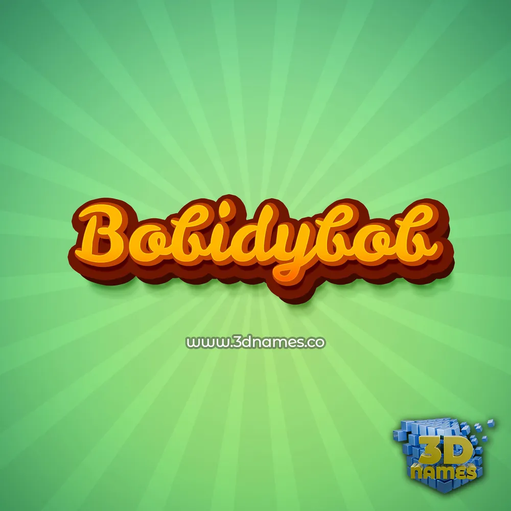 bobidybob in Green Rays style - 3D name wallpaper