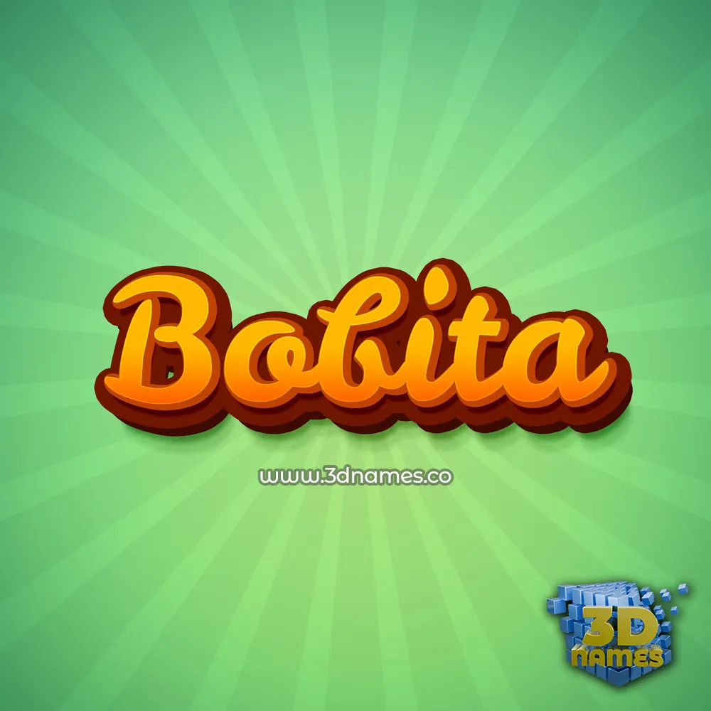 bobita in Green Rays style - 3D name wallpaper