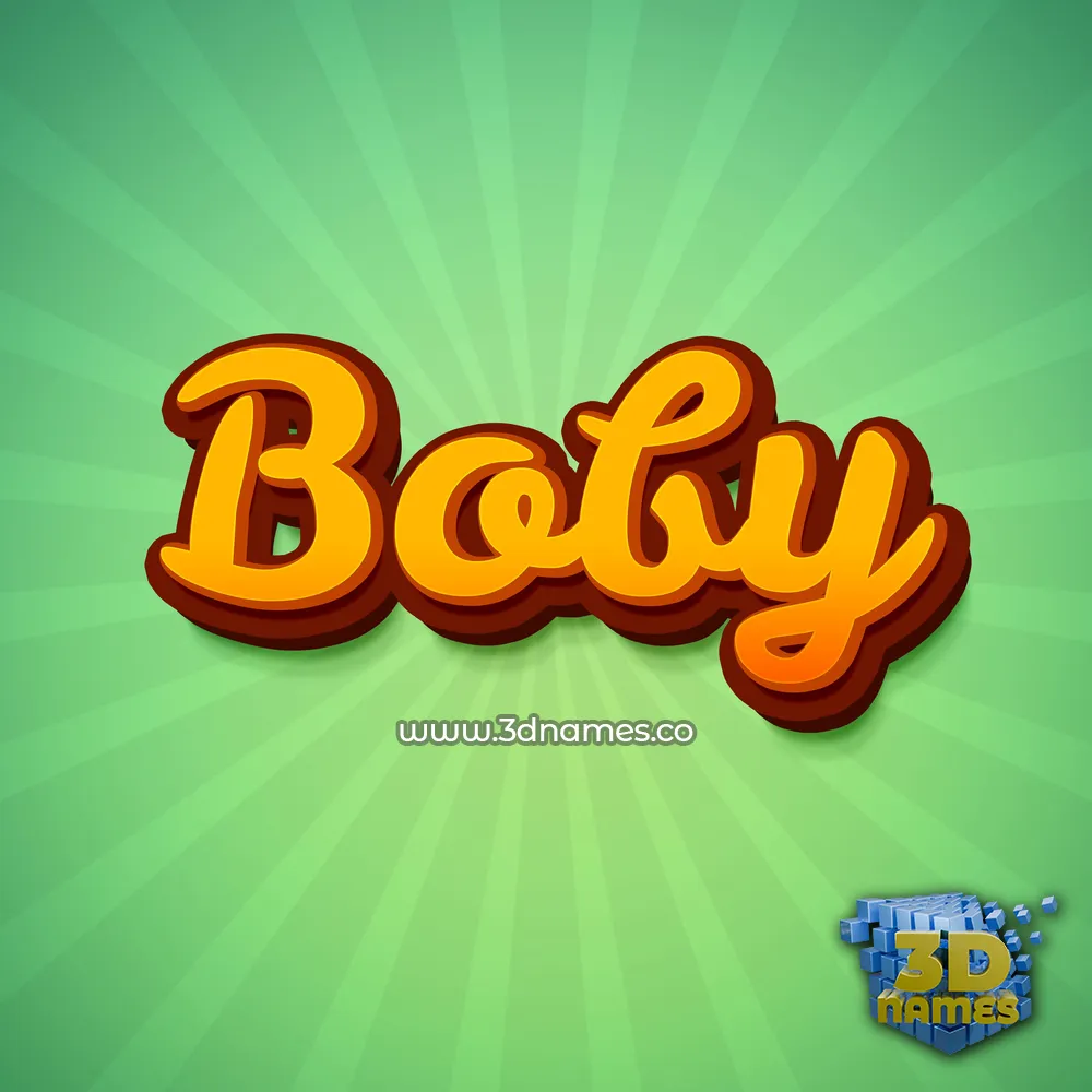 boby in Green Rays style - 3D name wallpaper