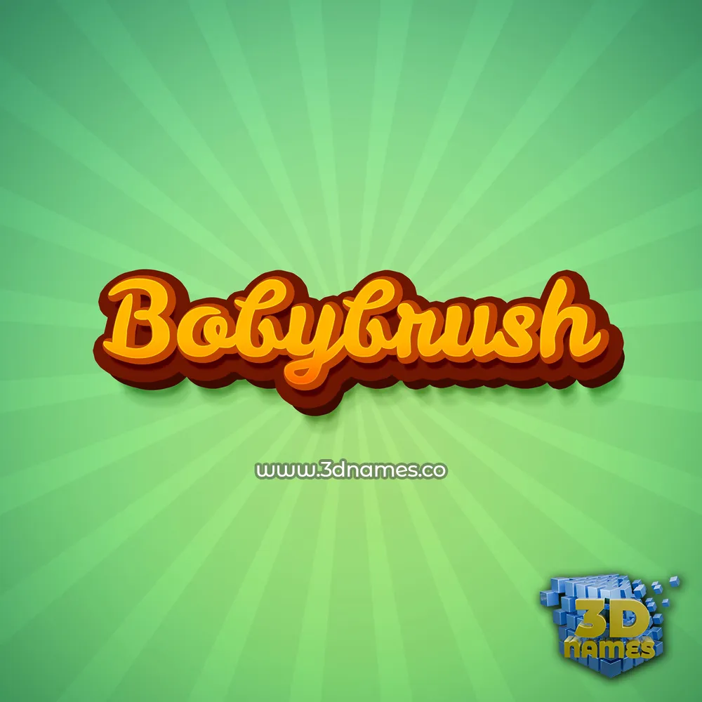 bobybrush in Green Rays style - 3D name wallpaper