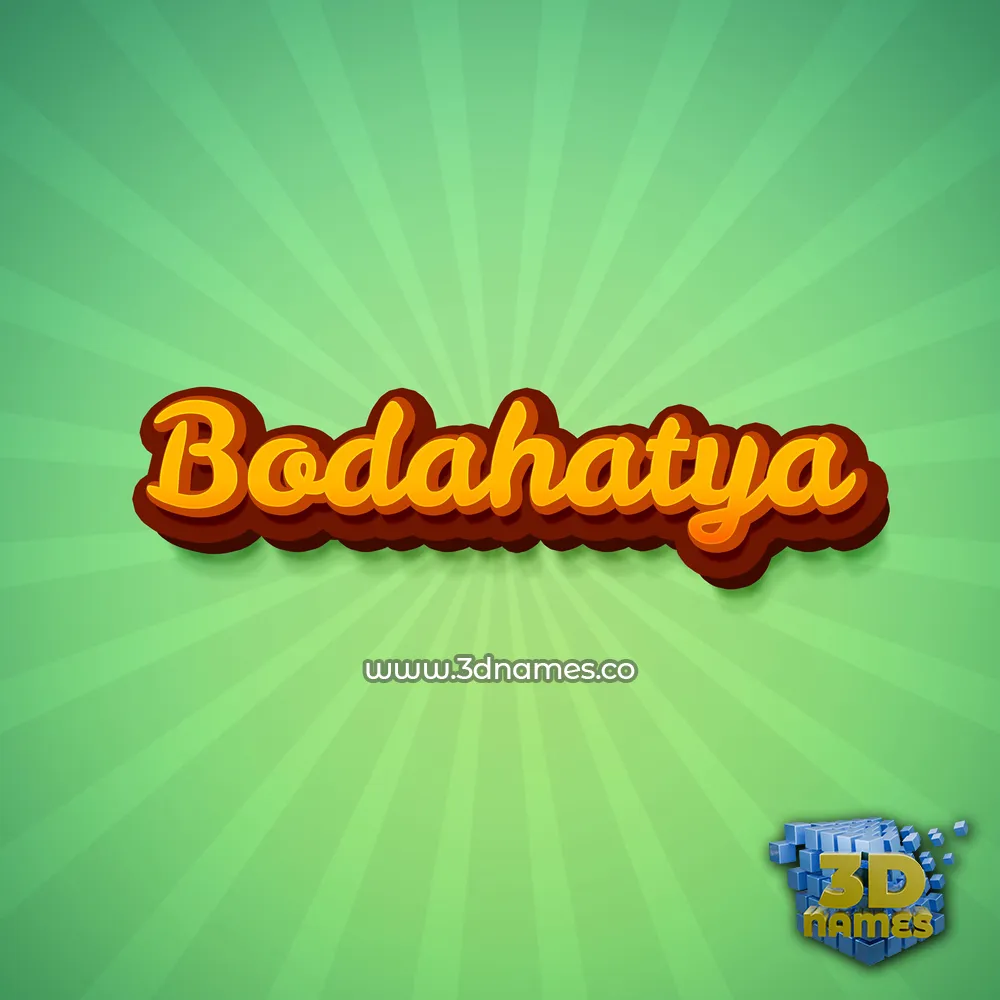 bodahatya in Green Rays style - 3D name wallpaper