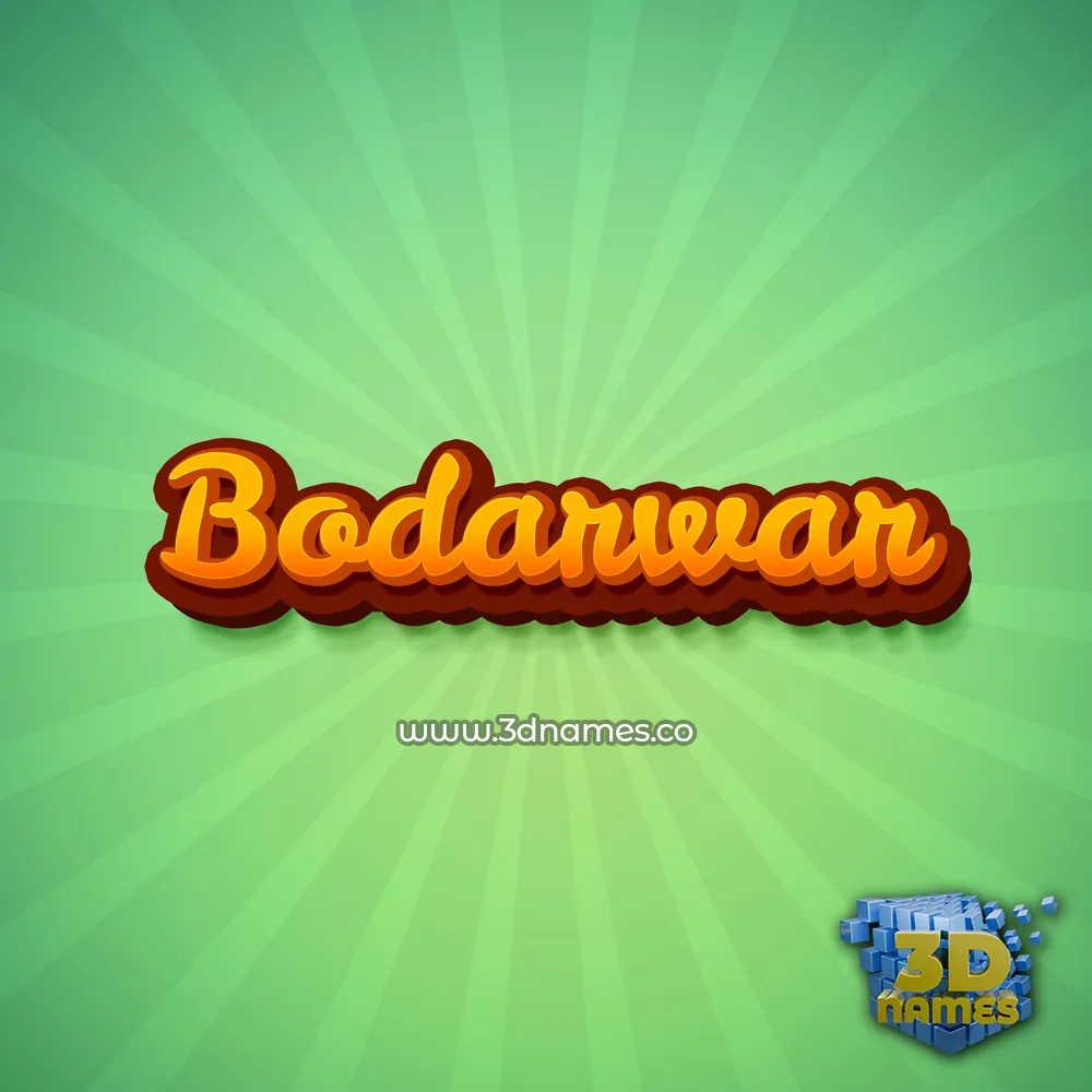bodarwar in Green Rays style - 3D name wallpaper