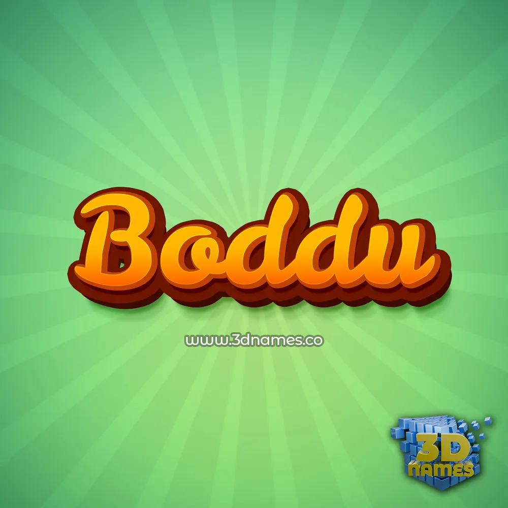 boddu in Green Rays style - 3D name wallpaper
