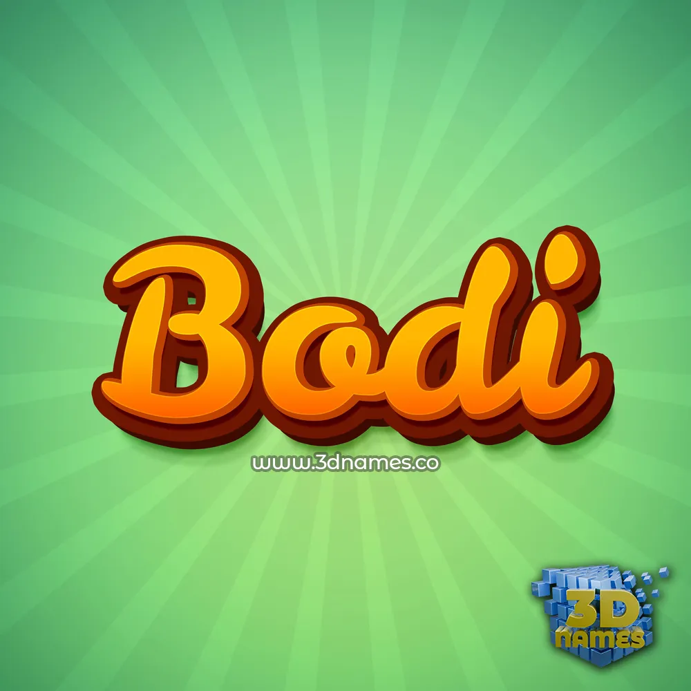 bodi in Green Rays style - 3D name wallpaper