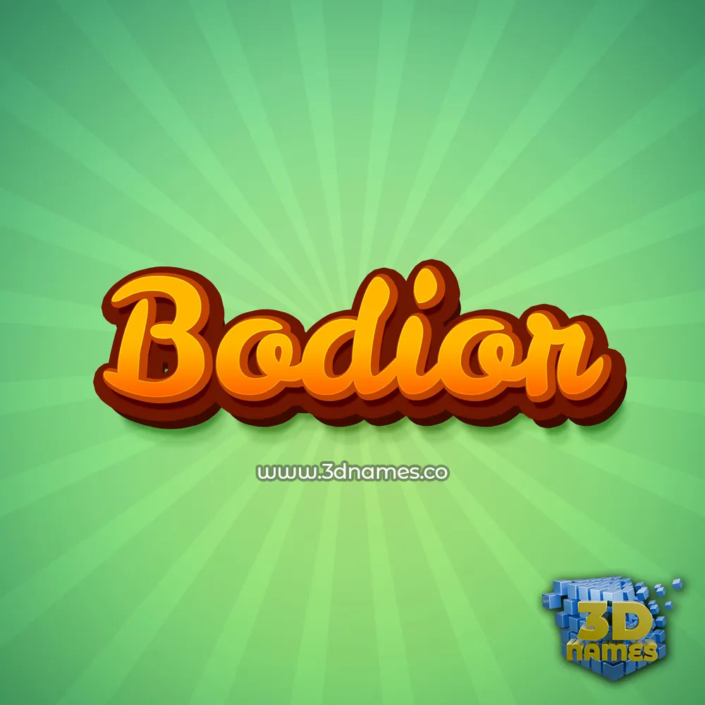 bodior in Green Rays style - 3D name wallpaper