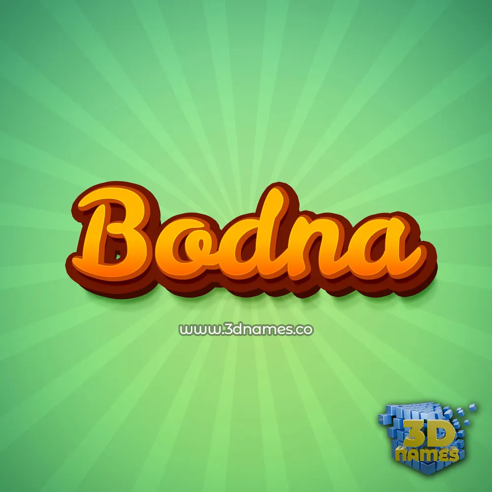 bodna in Green Rays style - 3D name wallpaper