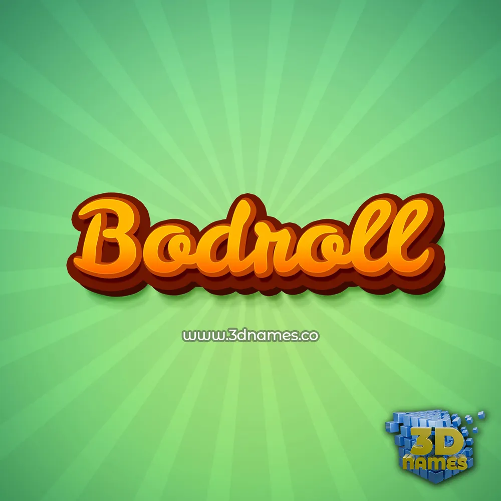 bodroll in Green Rays style - 3D name wallpaper