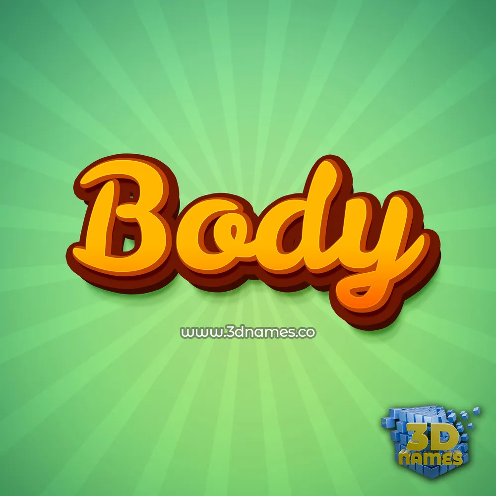 body in Green Rays style - 3D name wallpaper