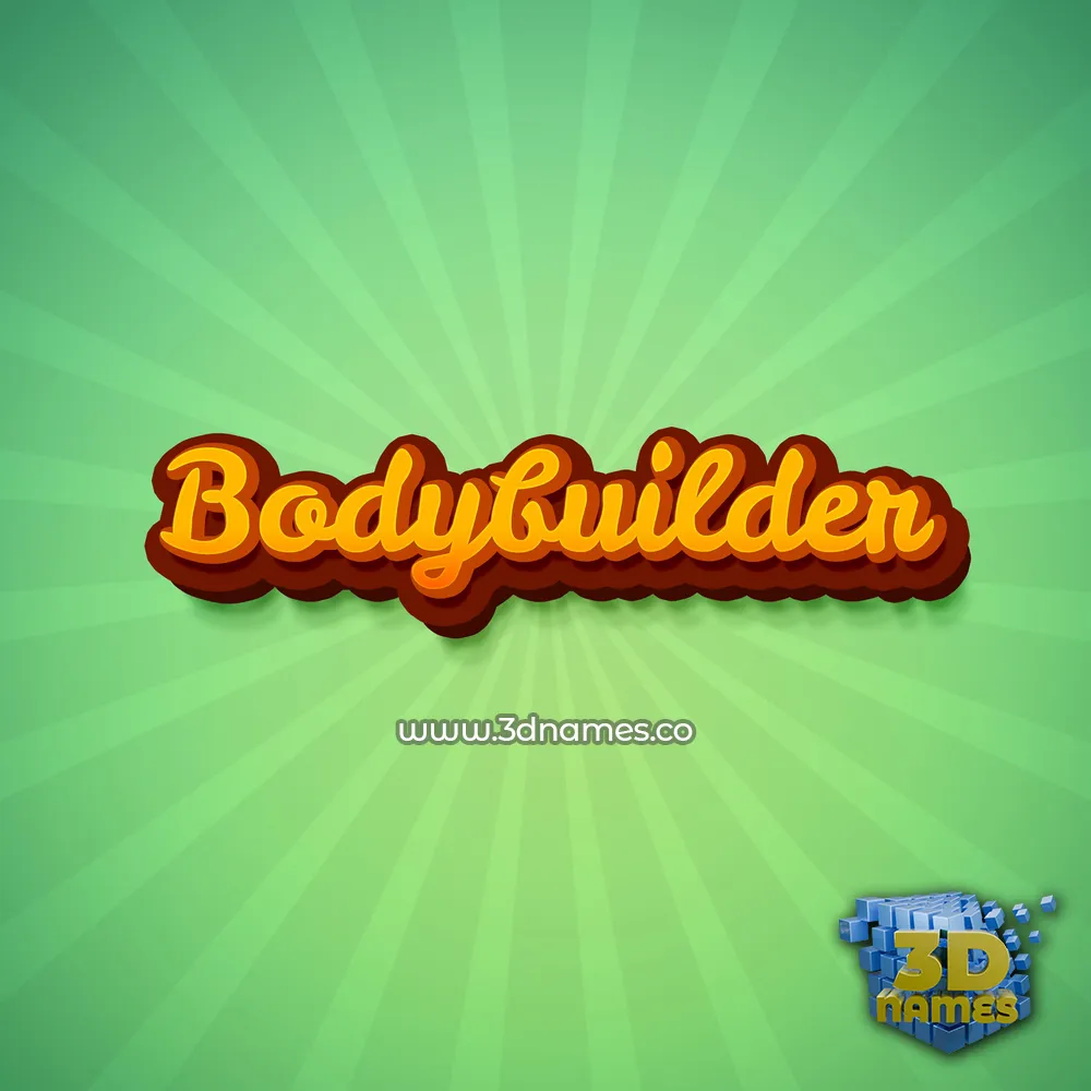 bodybuilder in Green Rays style - 3D name wallpaper