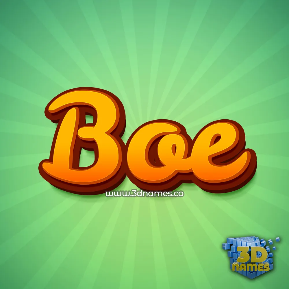 boe in Green Rays style - 3D name wallpaper