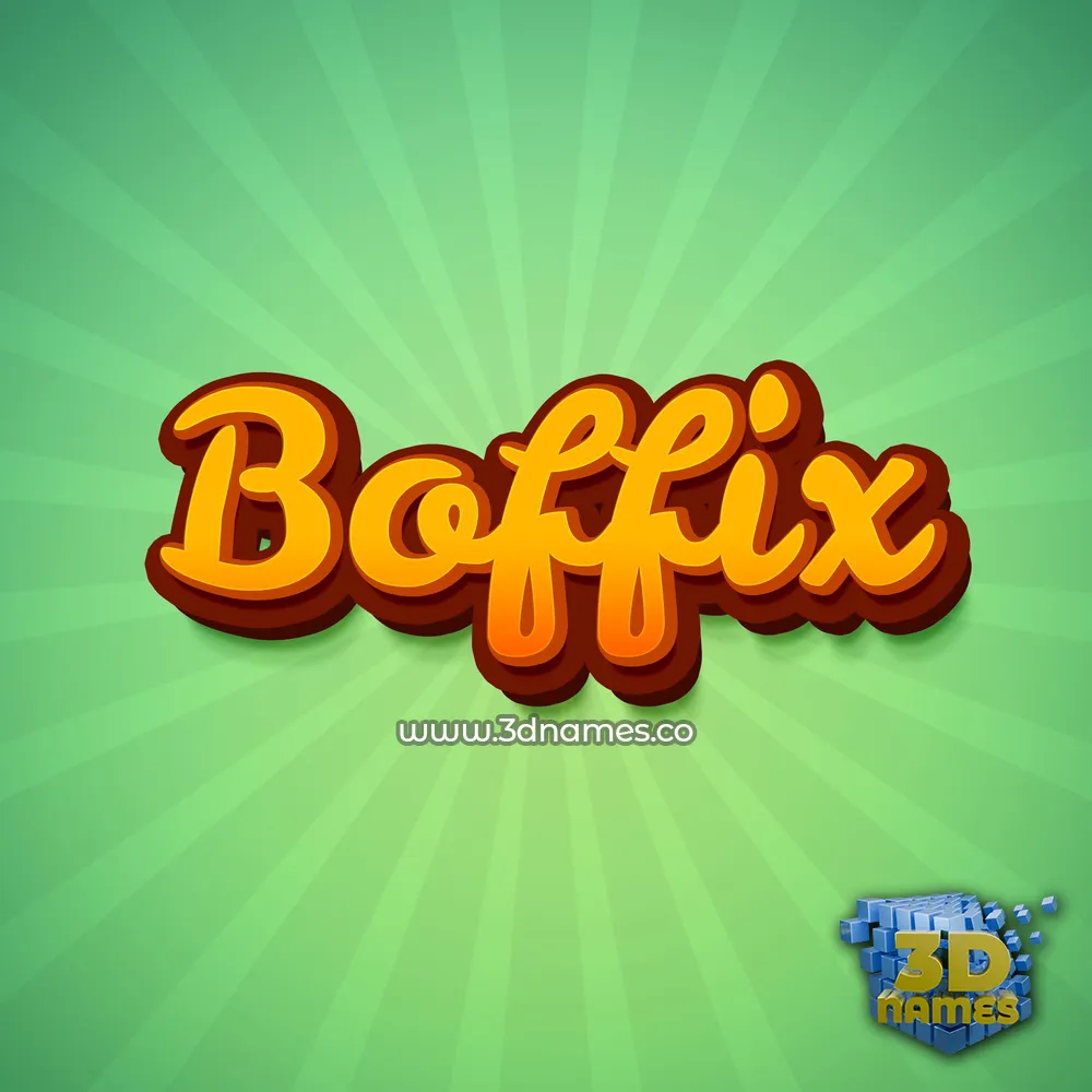 boffix in Green Rays style - 3D name wallpaper