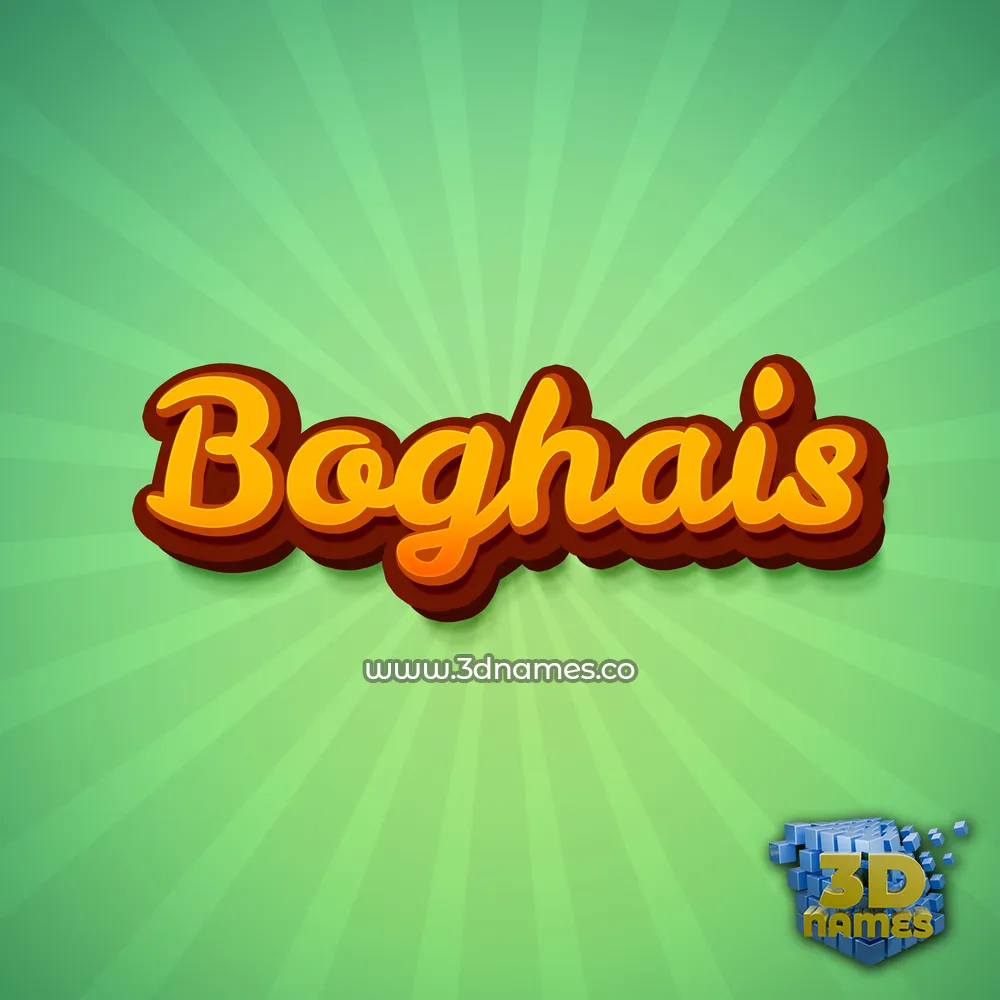 boghais in Green Rays style - 3D name wallpaper